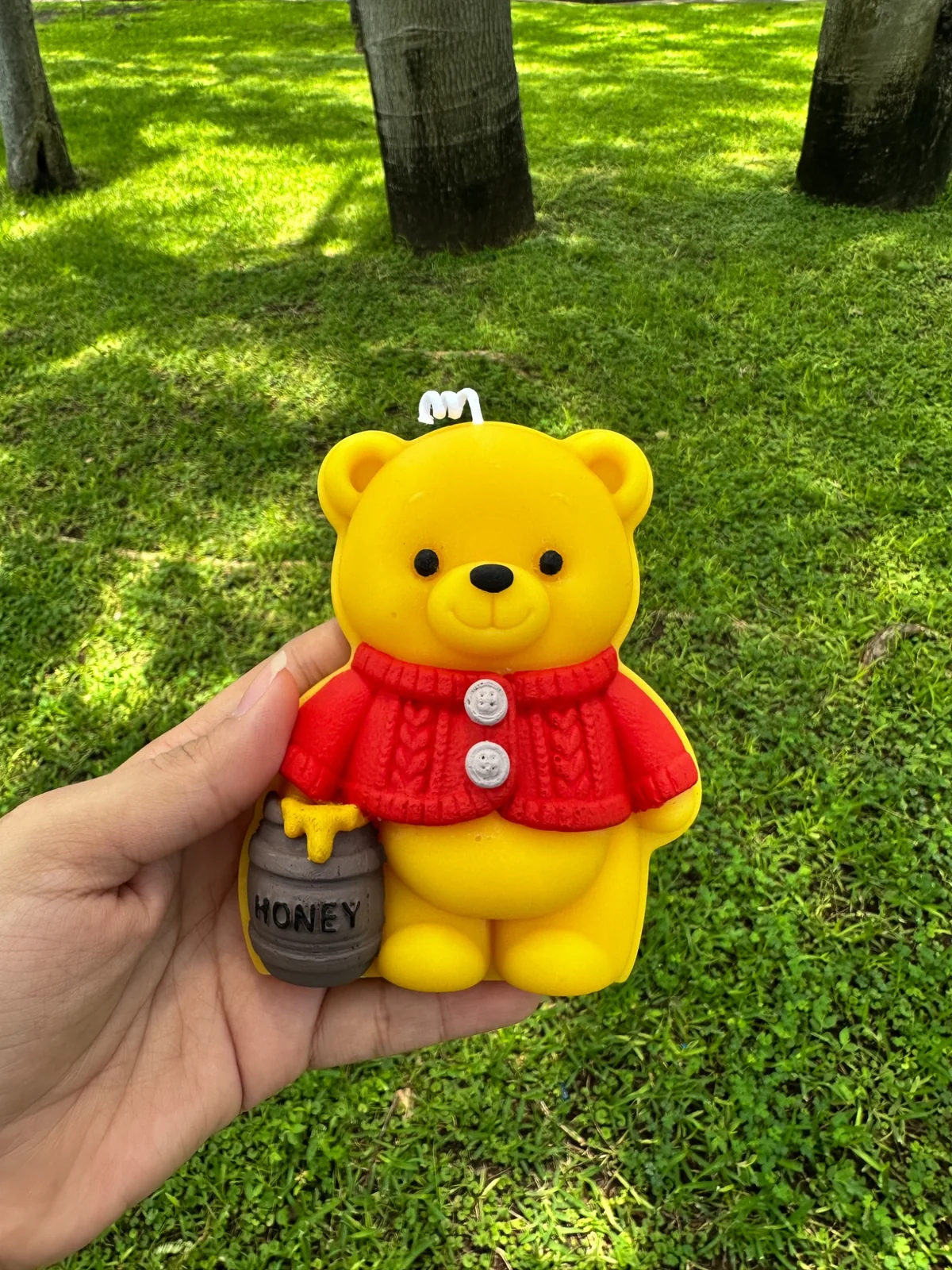 Vela personalizada de osito pintada a mano